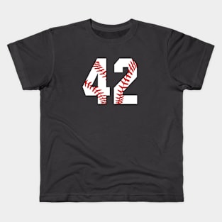 Baseball Number 42 #42 Baseball Shirt Jersey Favorite Player Biggest Fan Kids T-Shirt